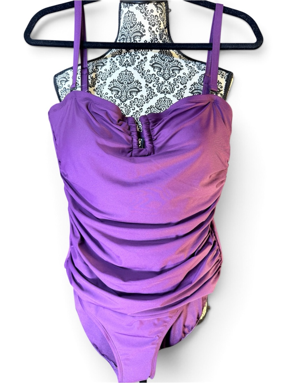 DKNY Purple Ruched One-Piece Swimsuit NWT size XL